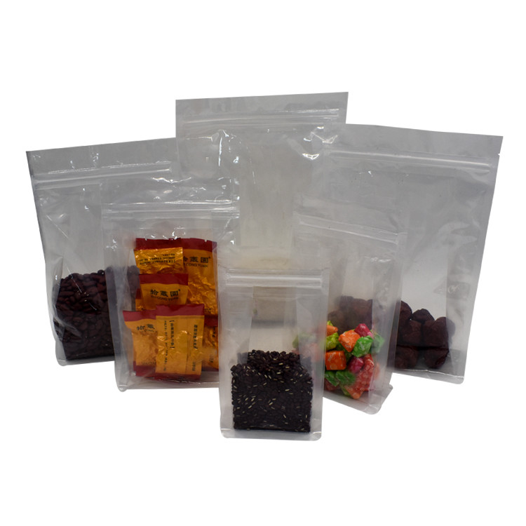 Clear Plastic Zip Lock Square Flat Bottom Gusset Bags