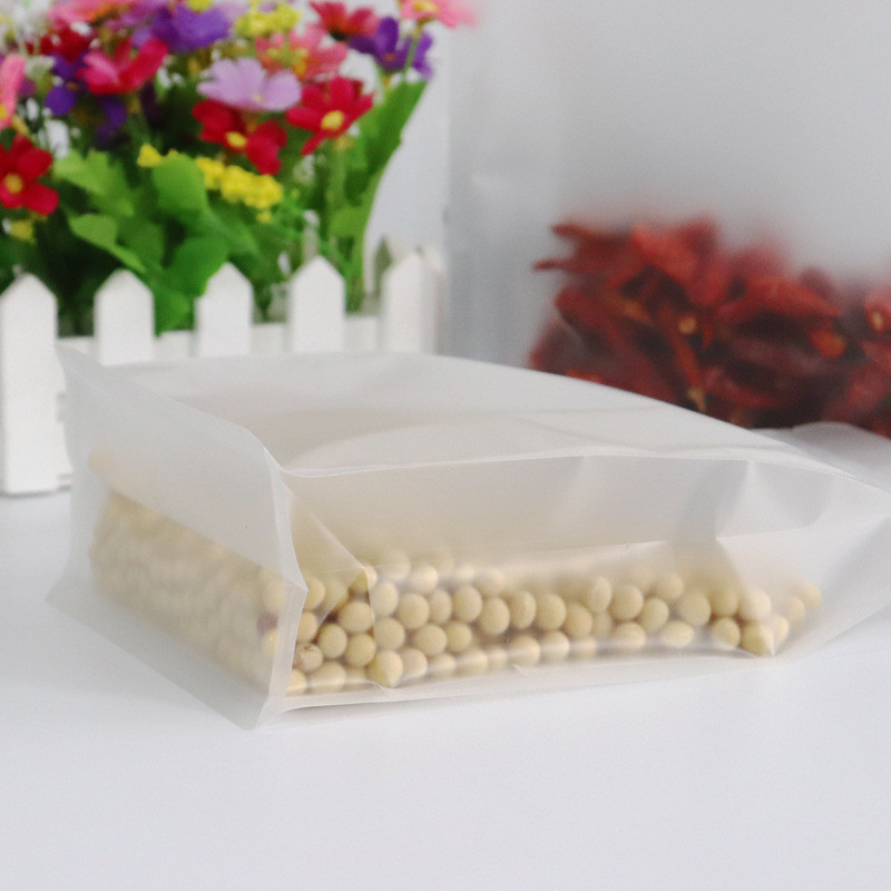 Smooth PET Resealable Flat Bottom Gusset Bags